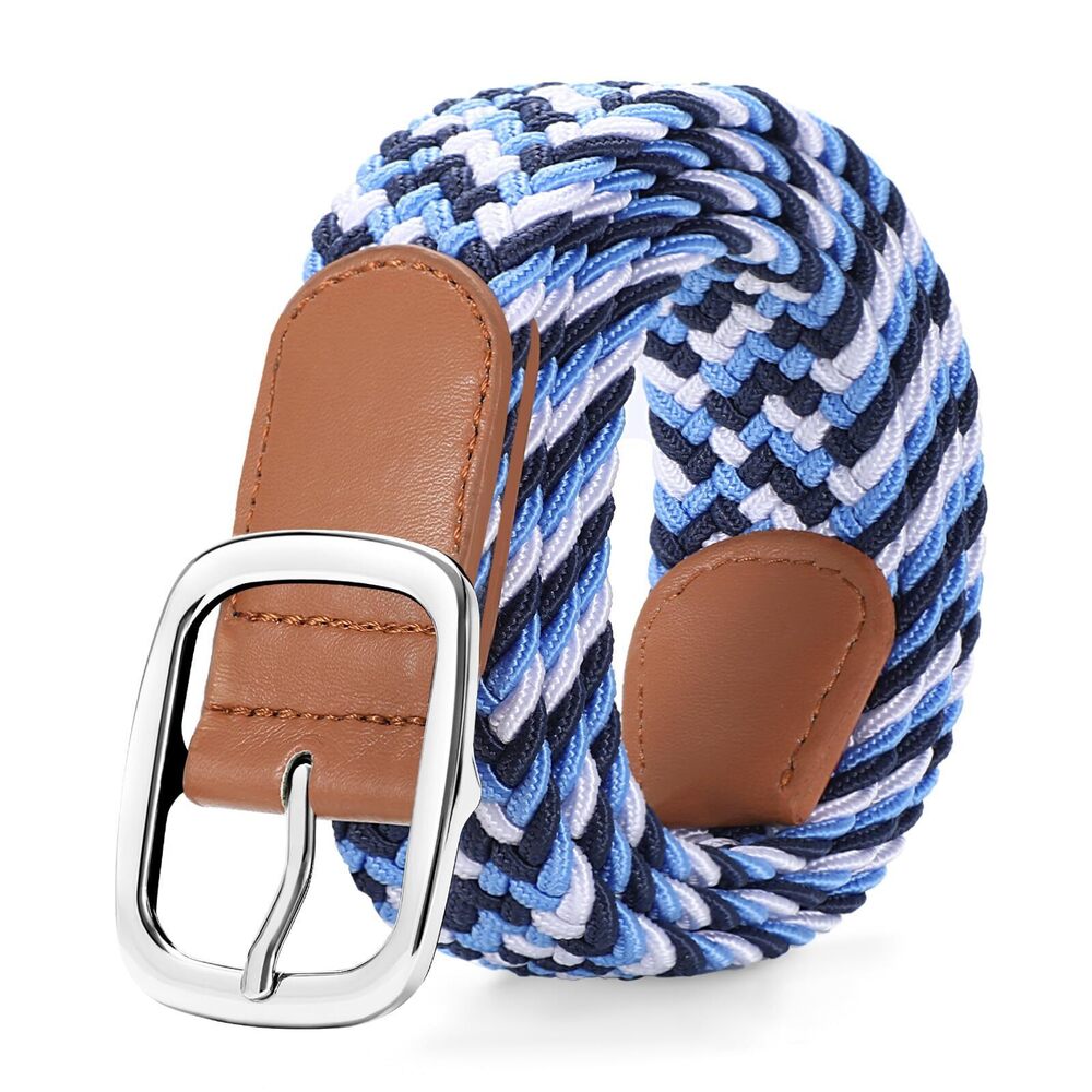 8486 Women Men Braided Stretch Elastic Belt For Pants Jeans Woven Casual